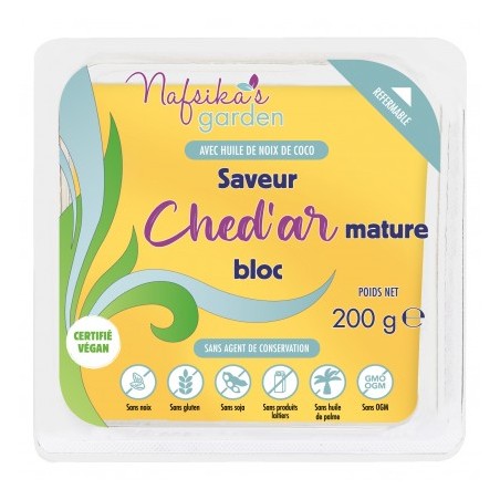 Bloc Ched'ar Mature Vegan 200gr - Nafsika's Garden